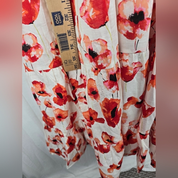 Matilda Jane Floral Sleeveless Red & White Teired Dress Sz M - Picture 13 of 14